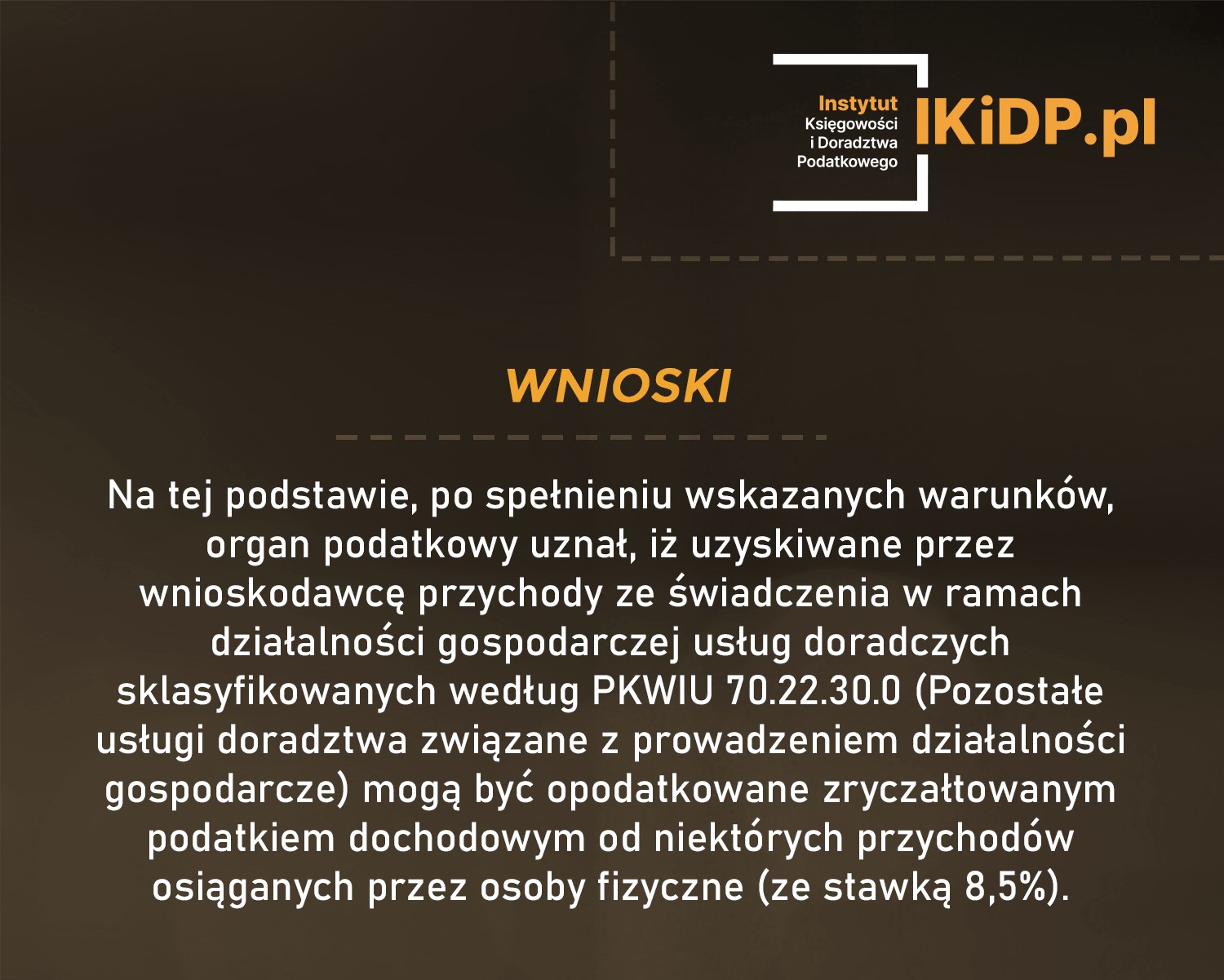 wpis_2024-03-18_15 Opinia organu podatkowego w sprawie stawki od przychodów ewidencjonowanych w wysokości 8,5%.