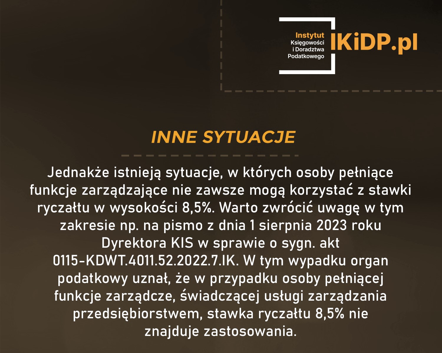 Inna sytuacja w sprawie stawki od przychodów ewidencjonowanych w wysokości 8,5%.