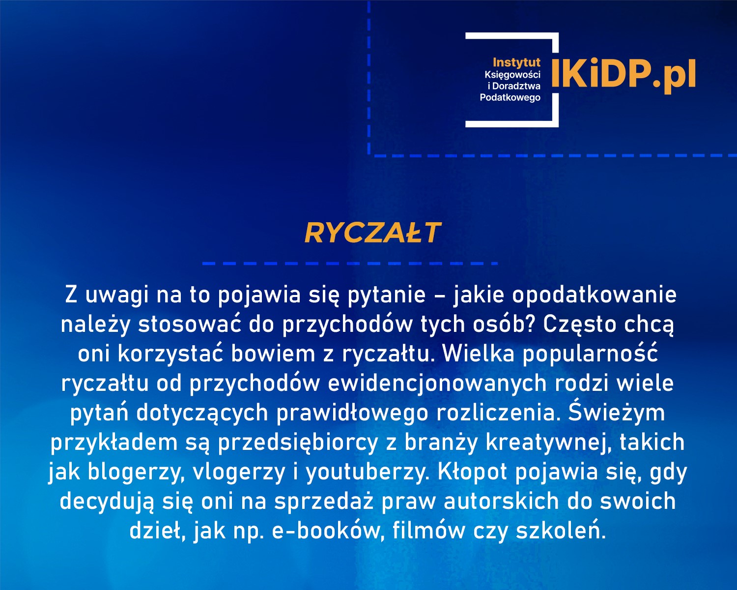 Pytanie o opodatkowanie branży kreatywnej.