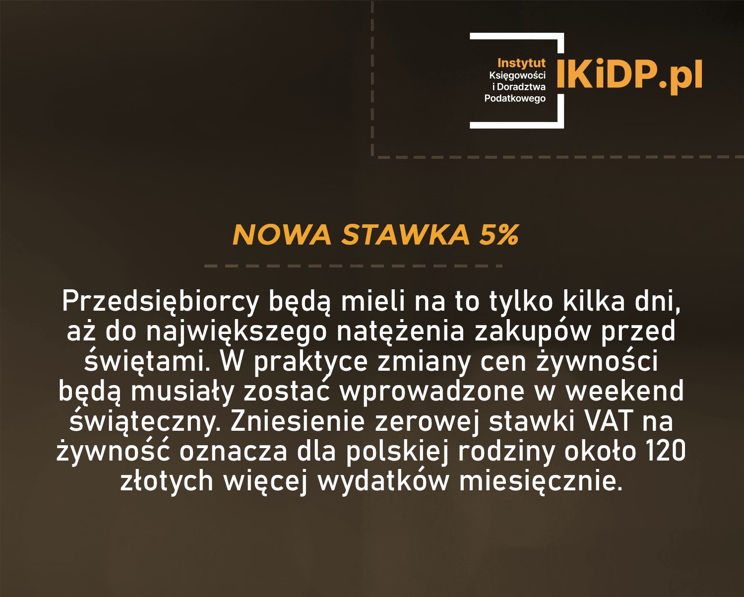 Info o nowej stawce VAT na żywność.