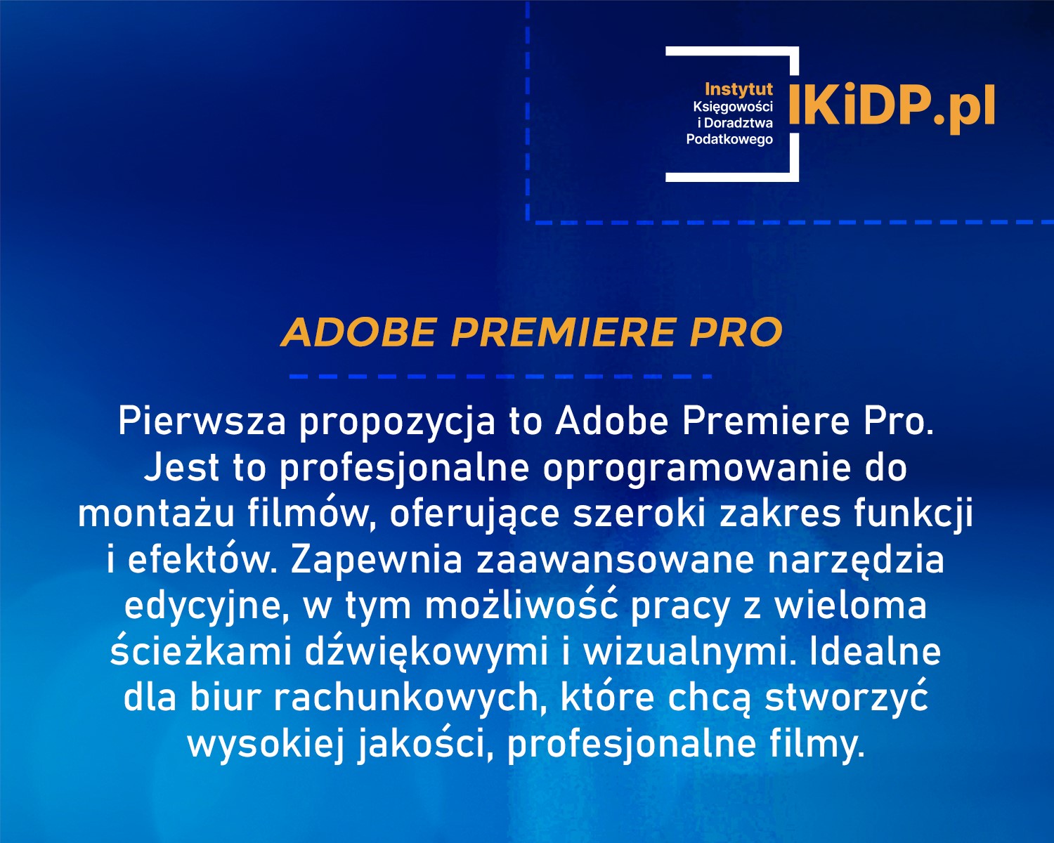 Informacja o Premiere Pro.