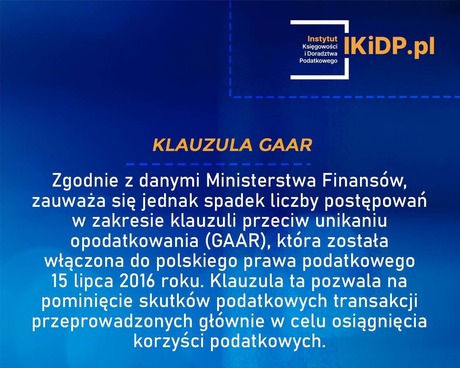 wpis_2024-04-28_35 Info, że spadła liczba postępowań w zakresie klauzuli GAAR.