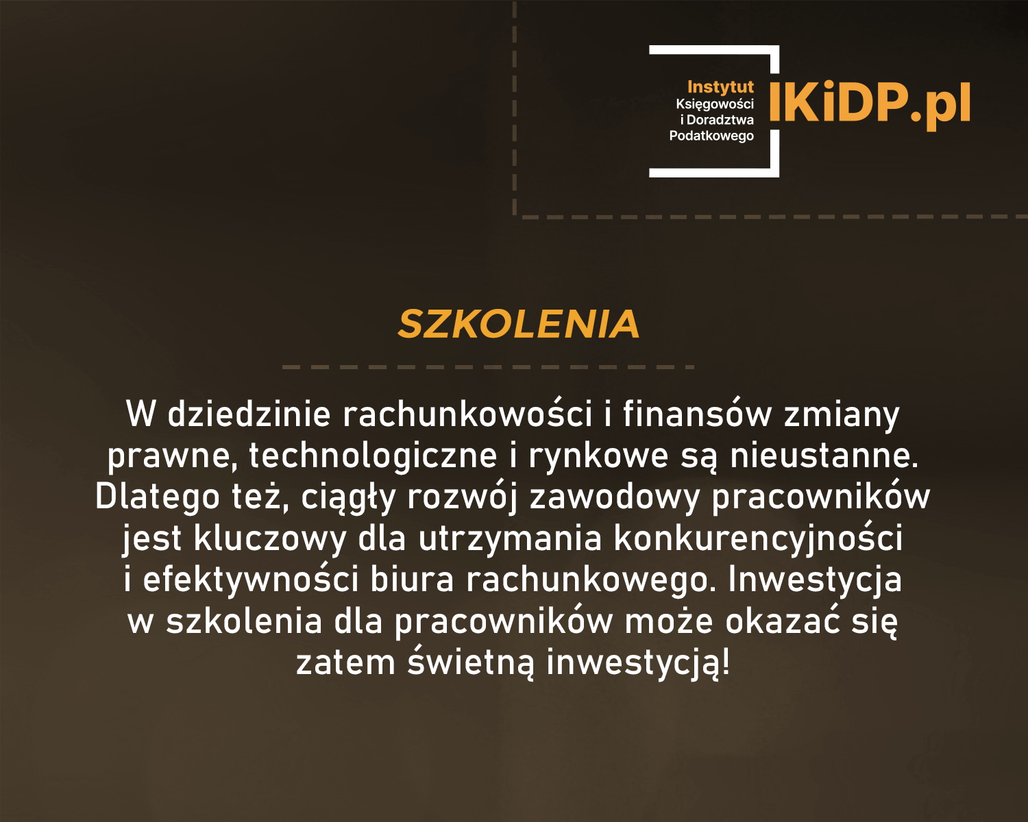Szkolenia w dziedzinie rachunkowości i finansów.