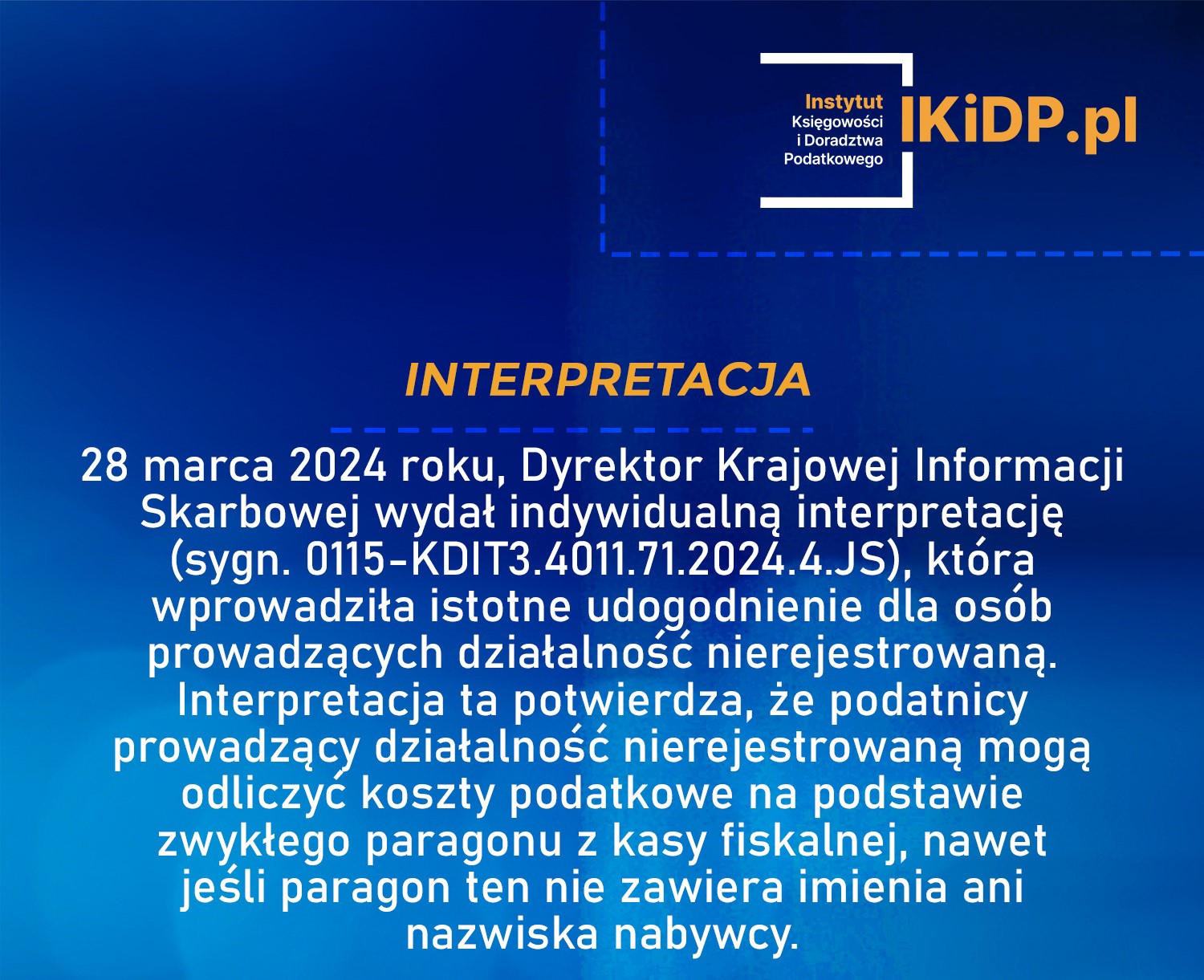 Jaka jest interpretacja Dyrektora KIS dotycząca możliwości wykorzystania paragonu jako kosztu podatkowego.